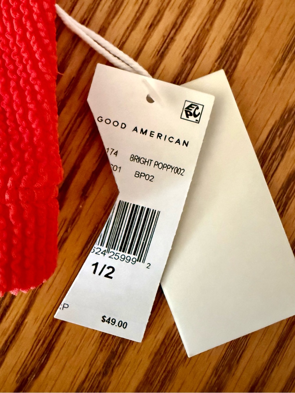 GOOD AMERICAN Always Fits Band Bikini Top - Bright Poppy - Picture 7 of 9